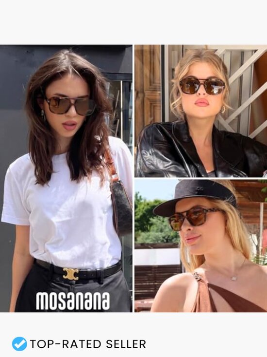 Small Narrow Square Aviator Sunglasses for Women Retro Double Bridge UV400 main image 6